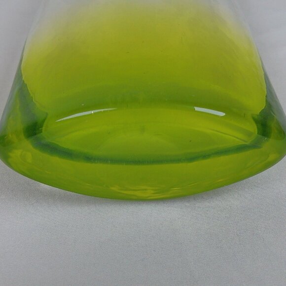 Blown Green Ombre Glass 10.5" tall Liquor Bottle Container Cork Stopper Decor - Picture 7 of 8